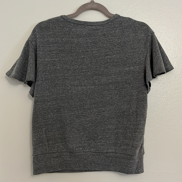 Splendid Flutter Sleeve Crewneck Top, Heather Grey - Picture 4 of 7